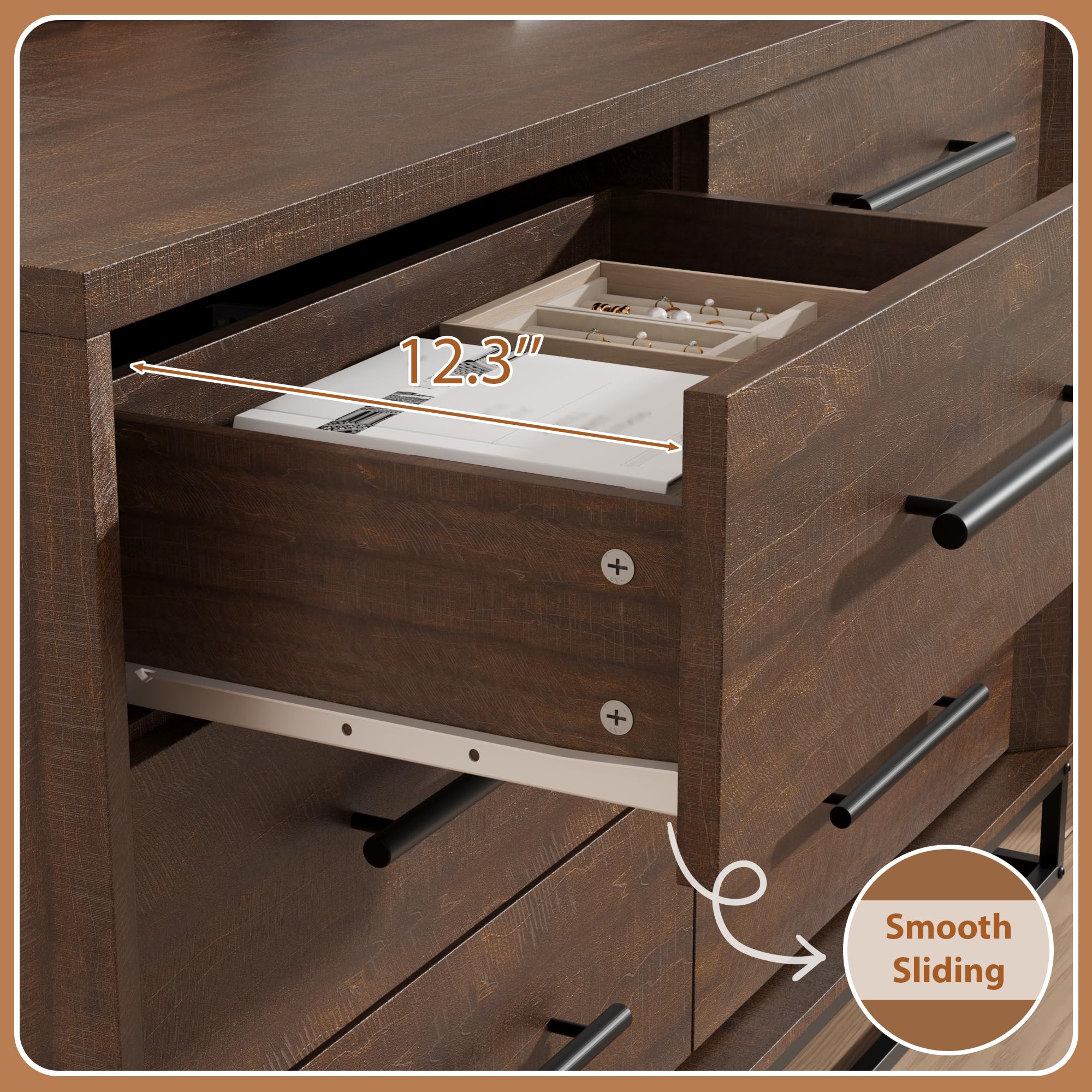 6 Drawer Dresser for Bedroom,  - đánh giá và giá Metal Photo Panel